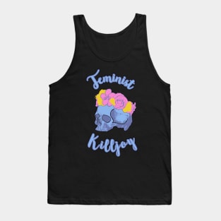 Feminist Killjoy - Skull wearing flower crown Tank Top